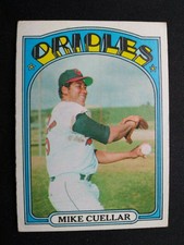 1972 Topps Baseball Card # 70 Mike Cuellar - Baltimore Orioles