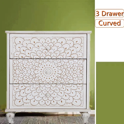 Accent Storage Cabinet with 3 Drawers Chest for Living Room Entryway Cabinet Cover