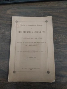 Daniel Dyer Lum The Mormon Question and Its Economic Aspects Anarchism 1886 Rare - Picture 1 of 5