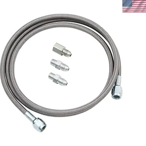 Durable 4 AN Gauge Line Kit - 72'' PTFE Braided Stainless, All Fittings Included - Picture 1 of 2