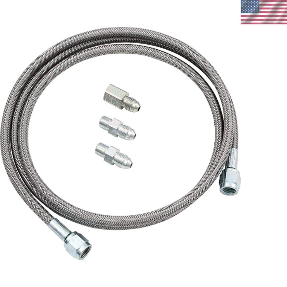 Durable 4 AN Gauge Line Kit - 72'' PTFE Braided Stainless, All Fittings Included - Image 1 of 2