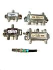 Set Four Used DIGITAL CABLE SPLITTERS, Two 4-Way -7.5dB & Two 2-Way -3.5dB Units