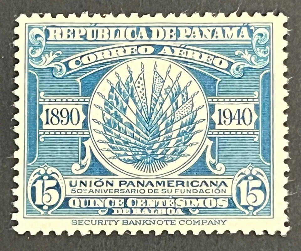 Travelstamps: 1940 Panama Air Mail Stamps Scott #C62 - 15 Centesimo Mint MOGLH - Image 1 of 4