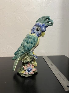 VINTAGE STANGL Pottery Bird PARROT COCKATOO 9" FIGURINE 3580 MK Initial B - Picture 1 of 5