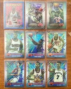 1994-95, 1995-96 Topps Finest NBA REFRACTORS - 9 Card LOT