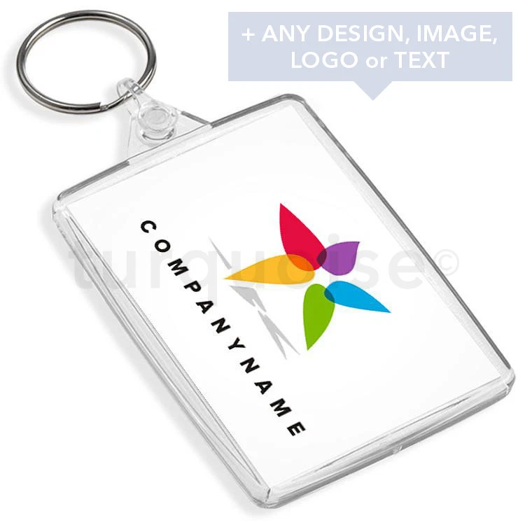   Personalised Promotional Custom Business Keyrings Key Fobs 73 x 51 mm | Jumbo - Image 1 of 1