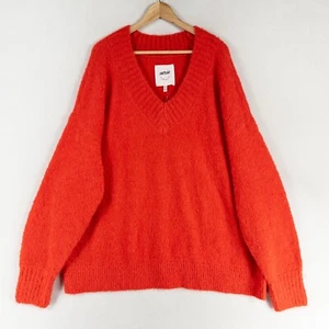 Suéter Aerie Mujer XXL Rojo Pullover Cuello en V Gran Tamaño Suave Difuso Acogedor Informal Nuevo - Imagen 1 de 8