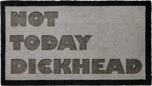 Badass 'Not Today Dickhead' Nylon Light Grey Engraved Machine Washable Doormat - Picture 1 of 10