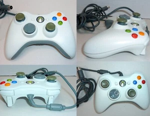Microsoft Xbox 360 Wired Controller White OEM Gamepad TESTED Works Clean - Picture 1 of 8