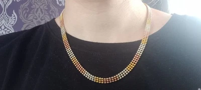 Kette Halskette tricolor 925 Silber 50cm - Bild 1 von 4