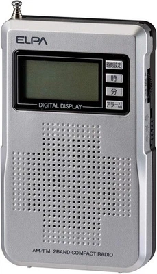 Asahi Denki ELPA AM/FM LCD compact radio digital tuning method that prevents JP - Bild 1 von 2