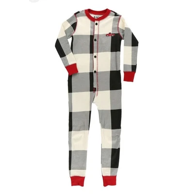 Lazy One Check Flapjack Tailgate Long John Pajamas Multicolor Size Medium - Image 1 of 4
