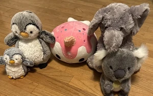 Beautiful Aurora Plushes: 12” Elephant, 8” Koala, 10” & 5” Penguins, 15” Narwhal - Picture 1 of 20