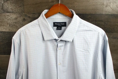 Mizzen Main Leeward Shirt Mens 2XL Blue Plaid Classic Fit Performance Stretch - Image 1 of 4