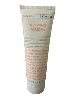 Korres Morning Mimosa Body Milk 92.1% Natural Content 125ml Flawed Box - Image 1 of 2