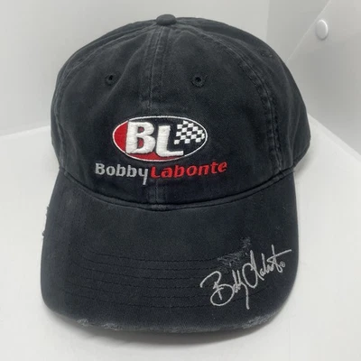 NUEVO Bobby Labonte BL Gorra Negra Desgastada Oficial Tienda de Carreras Carreras Muestra Sombrero Foto 1 de 4