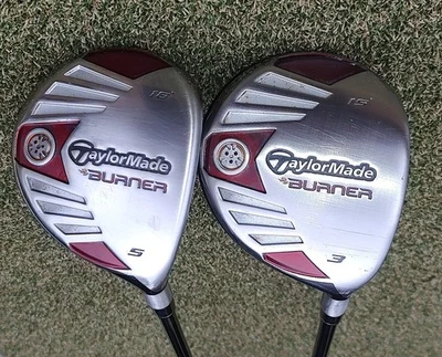 TaylorMade Burner Steel 2007 3 & 5 Fairway Wood Set 15* 18* REAX 50g Regular RH - Image 1 of 4