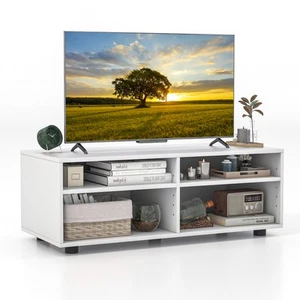 4-Cubby Media Console Entertainment Center TV Stand Cabinet w/Adjustable Shelves - Picture 1 of 11