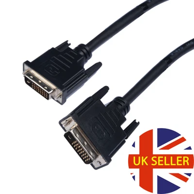 DVI to DVI Cable Adapter 24+1 Male DVI-D to Male DVI-D (Dual Link) Cable 2M UK - Image 1 of 4