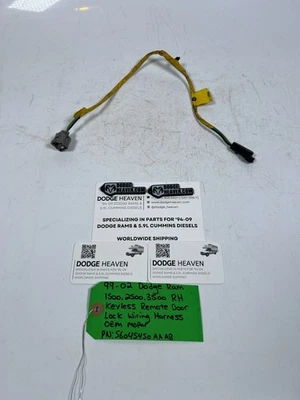 Arnés de cableado de cerradura de puerta remota sin llave Dodge Ram 1999-2002 OEM 56045450AA Foto 1 de 4