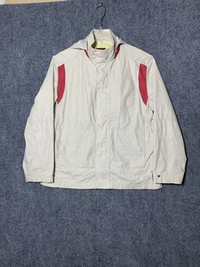 Cole Haan Jacke Herren Large beige Kapuze Mesh gefüttert leichter Windbreaker rot - Bild 1 von 15