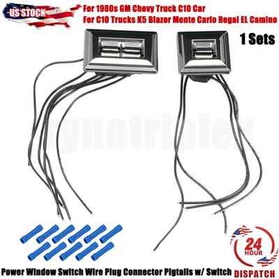 For 1980s GM Chevy Truck C10 Car Power Window Wire Pigtail Connector W/ Switch - Image 1 of 4
