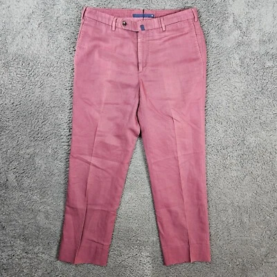 Incotex Chinolino Pants Men's 34x29 Standard Fit Cotton Linen Blend Pattern B - Image 1 of 4