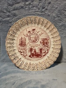 Vintage Porcelain Decorative 10" Plate-State of California-Gold Rim/Trim - Picture 1 of 3