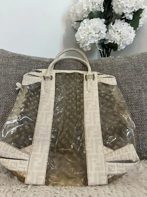 Fendi White PVC/Leather Bowler Bag AUTHENTIC - Image 1 of 4