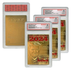 DONALD TRUMP 2024 Save America 23K GOLD SIGNATURE Card GEM-MINT 10 - QTY 3