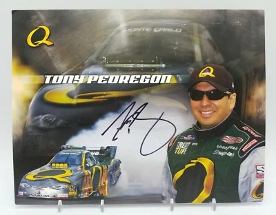 Tarjeta de héroe 8x10 autografiada firmada por Tony Pedregon Funny Car 2005 Q Power Monte Carlo Foto 1 de 4