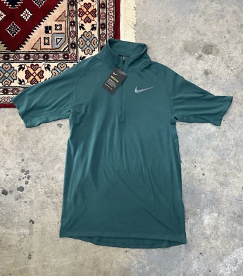 Camiseta para correr Nike Dri Fit Tailwind 1/4 cremallera 859230 azul verde para hombre S Foto 1 de 4