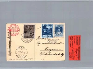 Postal de Liechtenstein Zeppelin - Vaduz - correo aéreo de Zúrich a Lucerna 1930 - Imagen 1 de 2