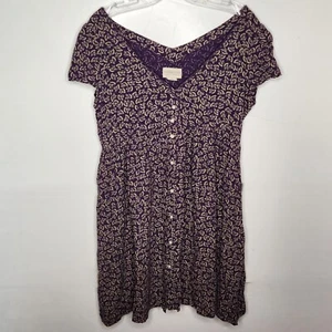 Denim & Supply Ralph Lauren Kleid Medium Blumen Knopfleiste Babydoll ALine Midi - Bild 1 von 7
