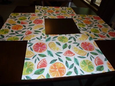 Fiesta Citrus orange, lemon, lime polyester placemats - set of 8 - Image 1 of 4