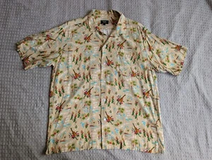 Camicia hawaiana Beams cuore adulto grande marrone mahalo camp colletto manica corta - Foto 1 di 13