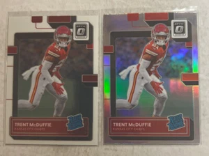 Optic Trent McDuffie 2021 clasificación novato (lote de 2 cartas) base y holograma plateado - Imagen 1 de 2