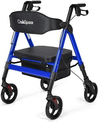 OasisSpace Heavy Duty Rollator Walker - Bariatric Walker w Large Seat 500 LBS - Image 1 of 4