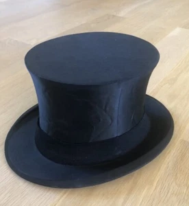 Sombreros de ópera antiguos exclusivamente sombrero de copa Paris NY seda plegable XXS - Imagen 1 de 13