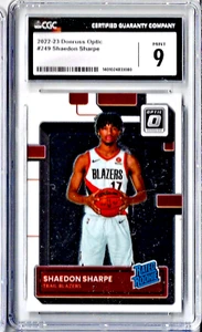 2022 Panini Donruss Optic Shaedon Sharpe Rated Rookie CGC 9 - Picture 1 of 2