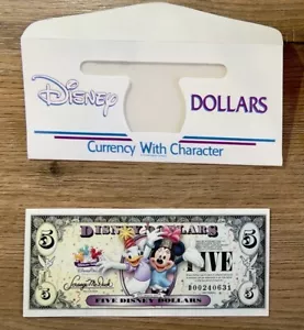 Banconota Disney Dollar 2009 5$ cinque serie A non circolata - Minnie & Daisy Schein - Foto 1 di 3