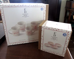ELLEN DEGENERES HOLIDAY MUGS & BOWLS ROYAL DOULTON 4 MUGS 4 BOWLS BRAND NEW BOX! - Picture 1 of 6