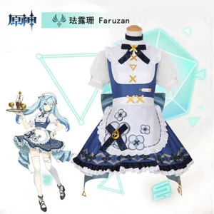 Cosplay Genshin Impact Faruzan Coffee Maid Dress Costumes Halloween Suits - Picture 1 of 12