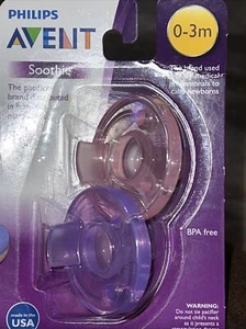 Philips Avent Soothie Pacifier 0 - 3 Months, Purple & Pink Binkie 2 Pack Brand N - Picture 1 of 11