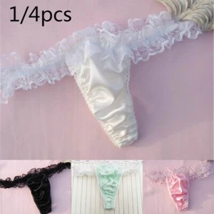 Sexy Mujeres Bragas Emulación Seda Ropa Interior Knickers Baja Bikini Tanga Corta - Imagen 1 de 14