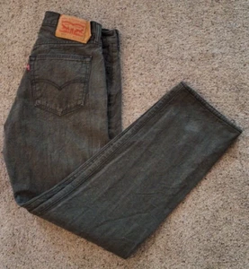 Vintage Levi’s 501 Green Denim Jeans Sz 31x30(tag 33x32)Straight Leg Button Fly - Picture 1 of 6