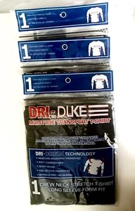 3 Camicia Uomo Maniche Lunghe Dri-Duke Controllo Umidità Strato Base *Media *NUOVA USA - Foto 1 di 4