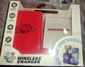 ARKANSAS RAZORBACKS Desktop Organizing Wireless Charger 🏈 /FREE SHIPPING USA - Picture 1 of 4