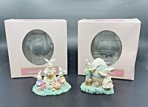 Mervyn's 1993 Easter Collectibles Easter Bunny Rabbits and Eggs Set of 2 NOS - Picture 1 of 15