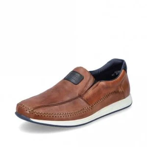 MENS RIEKER 11962-25 BROWN LEATHER CASUAL SHOES - Picture 1 of 6